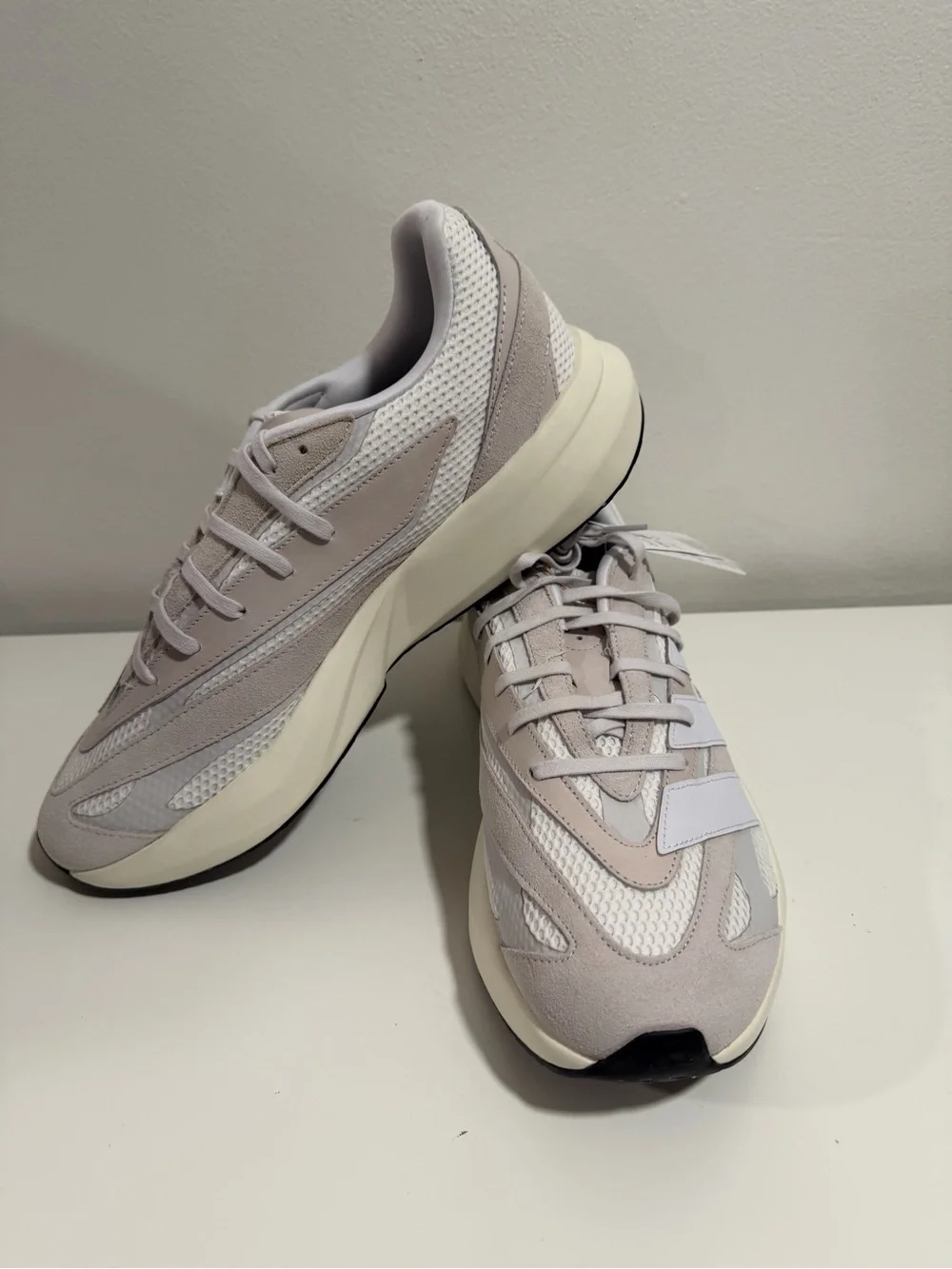 adidas Neutral Beige and White Lightblaze Trainers size 12.5